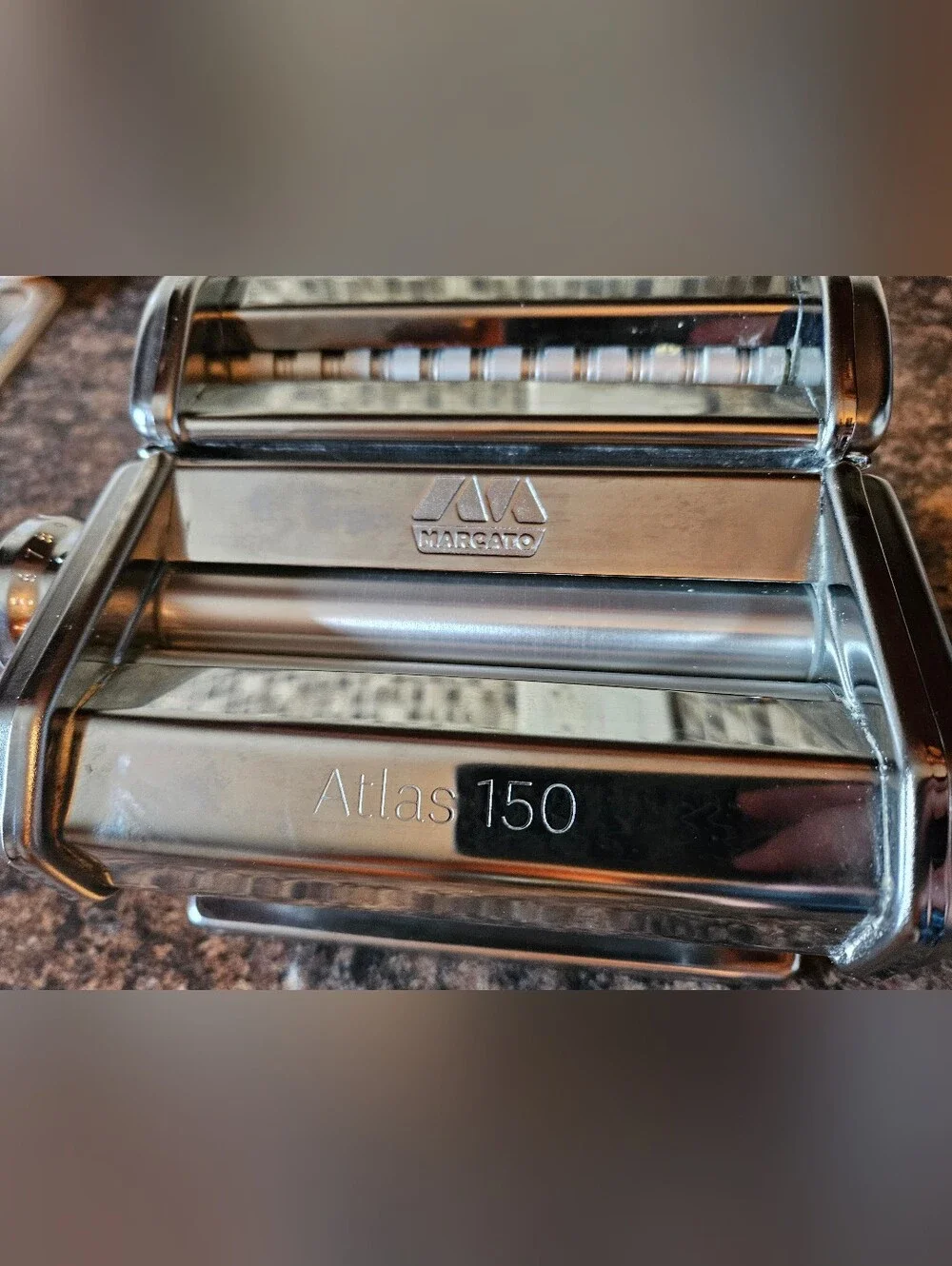 Marcato Atlas 150 Classic Line Chrome Steel Pasta Maker w/ Handle and Clamp